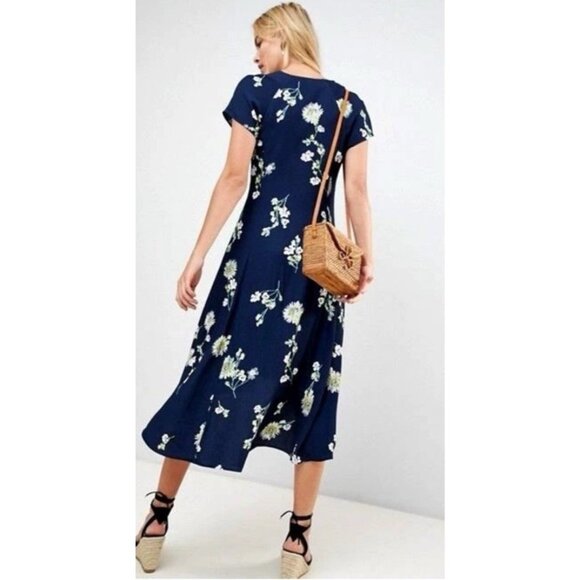 Free People Dress Blue Yellow Green M Medium 6 8 10 NWT Washable Hi Low NEW - Picture 3 of 15